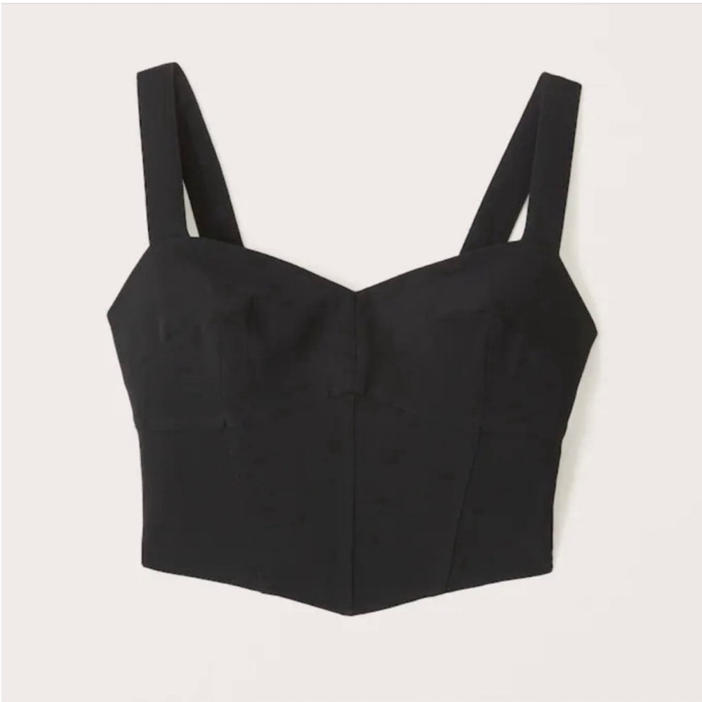 Abercrombie and Fitch Sweetheart Crop Tank Top Black